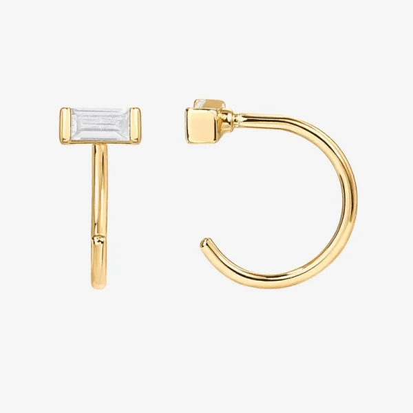 Baguette Half Hoop Huggie
